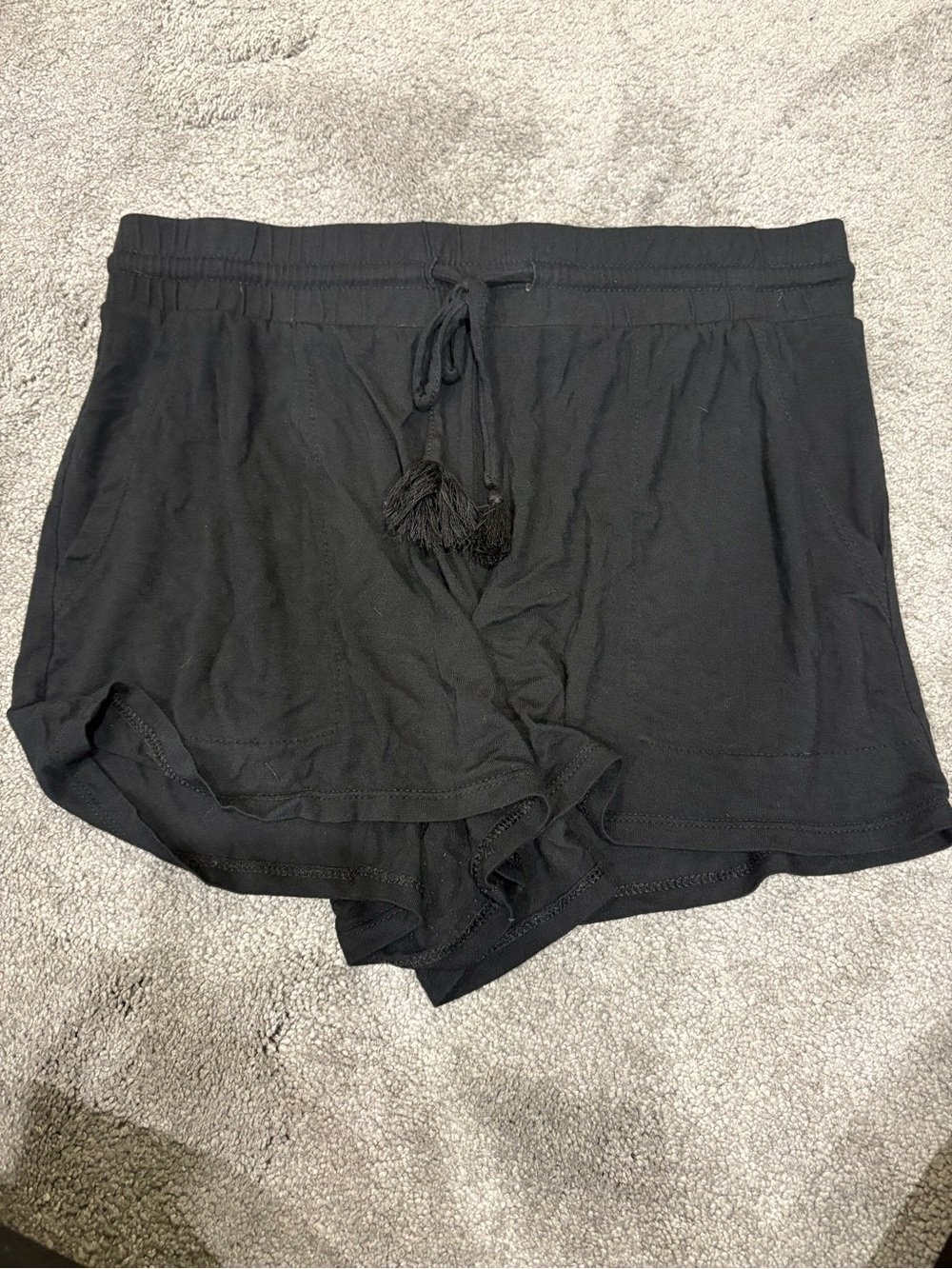 stars above Black Drawstring Athletic Lounge Shorts